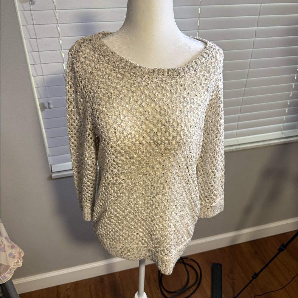 INC International Concepts Cream Knit Sweater